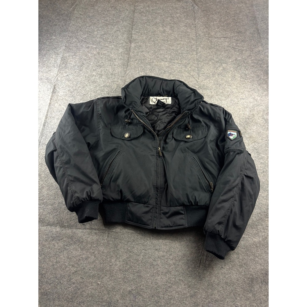 VTG Obermeyer Black Ski Sexy Jacket Insulated Bomber Mountain Patch Womens 4